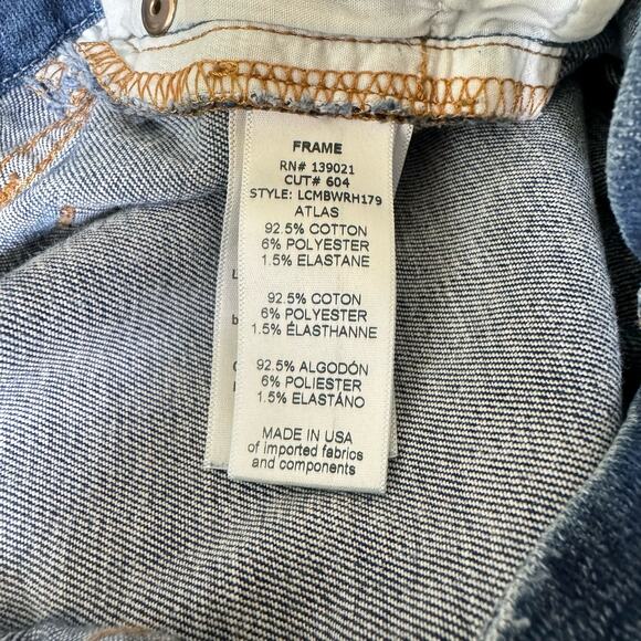 Frame Medium Wash Blue Demin Atlas Le Crop Mini Boot Jeans Women's 27 - Picture 6 of 6
